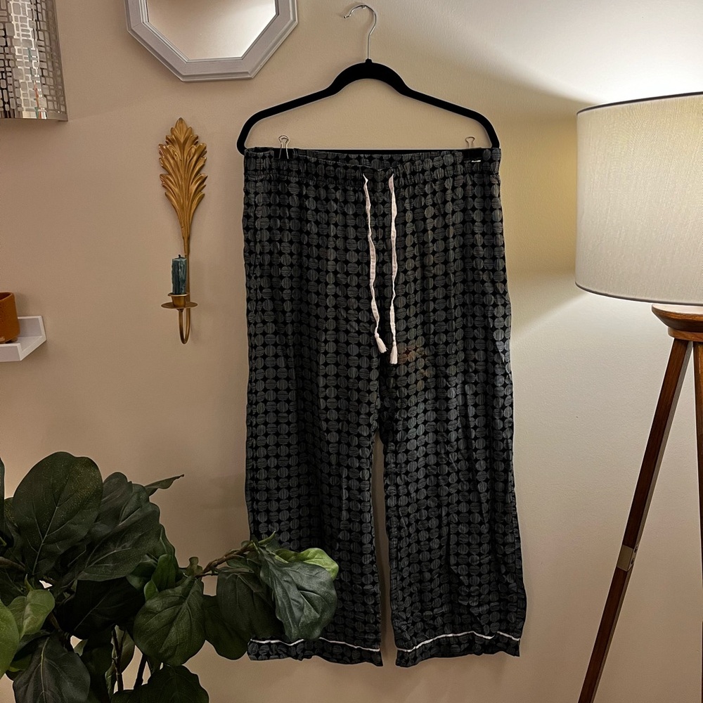 Wide leg patterned PJ pants, thin & soft